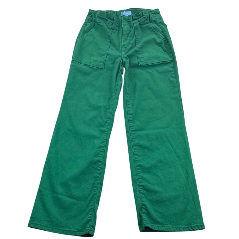 Draper James RSVP Green Denim Pants Women Size 2 Stretch Straight Leg Preppy